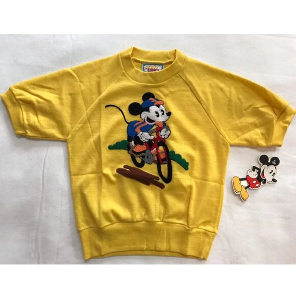 Vintage Disney Designer Collection Youth Size Small Knit Tee Tshirt Mickey Mouse - Picture 1 of 7